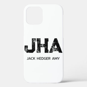MINIMALISTISCHES SCHWARZES DREIBUCHSTABEN-MONOGRAM Case-Mate iPhone HÜLLE