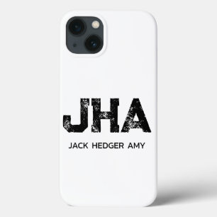MINIMALISTISCHES SCHWARZES DREIBUCHSTABEN-MONOGRAM Case-Mate iPhone HÜLLE