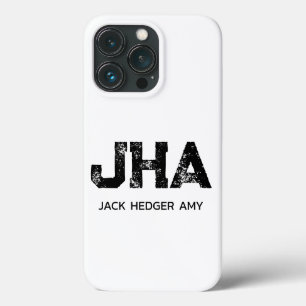 MINIMALISTISCHES SCHWARZES DREIBUCHSTABEN-MONOGRAM Case-Mate iPhone HÜLLE