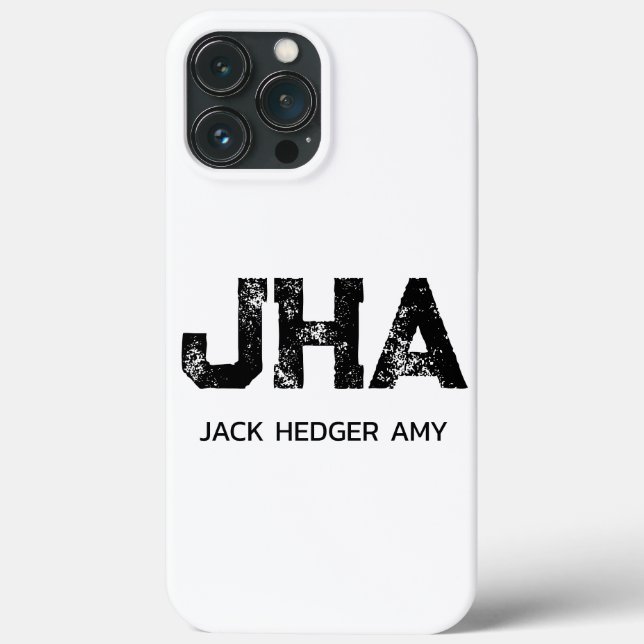 MINIMALISTISCHES SCHWARZES DREIBUCHSTABEN-MONOGRAM Case-Mate iPhone HÜLLE (Rückseite)