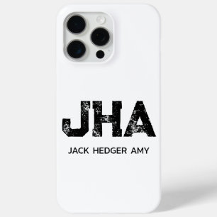 MINIMALISTISCHES SCHWARZES DREIBUCHSTABEN-MONOGRAM Case-Mate iPhone HÜLLE