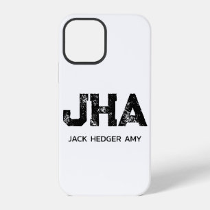 MINIMALISTISCHES SCHWARZES DREIBUCHSTABEN-MONOGRAM iPhone 12 PRO HÜLLE
