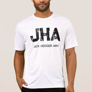 MINIMALISTISCHES SCHWARZES DREIBUCHSTABEN-MONOGRAM T-Shirt