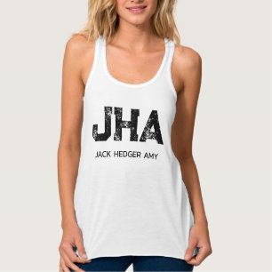 MINIMALISTISCHES SCHWARZES DREIBUCHSTABEN-MONOGRAM TANK TOP