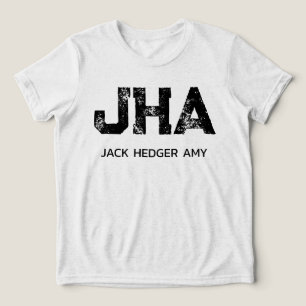 MINIMALISTISCHES SCHWARZES DREIBUCHSTABEN-MONOGRAM Tri-Blend SHIRT