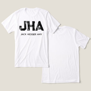 MINIMALISTISCHES SCHWARZES DREIBUCHSTABEN-MONOGRAM Tri-Blend SHIRT