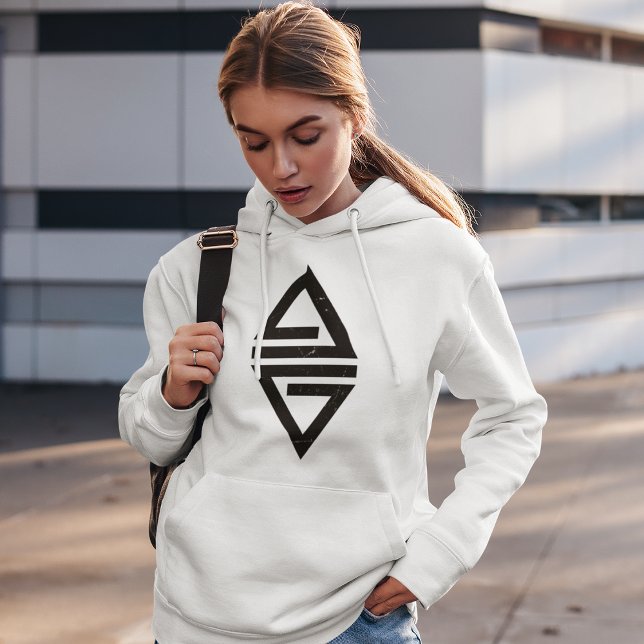 Minimalistisches Schwarzes Dreieck Hoodie (Von Creator hochgeladen)