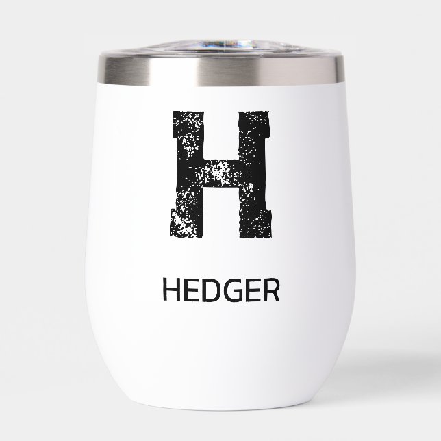MINIMALISTISCHES SCHWARZES EIN-BUCHSTABEN-MONOGRAM (Vorderseite)