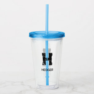 MINIMALISTISCHES SCHWARZES EIN-BUCHSTABEN-MONOGRAM ACRYLTRINKBECHER