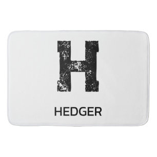 MINIMALISTISCHES SCHWARZES EIN-BUCHSTABEN-MONOGRAM BADEMATTE