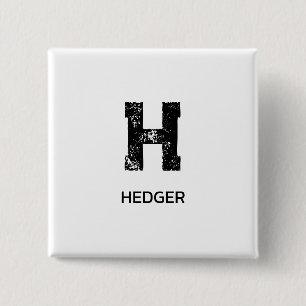 MINIMALISTISCHES SCHWARZES EIN-BUCHSTABEN-MONOGRAM BUTTON