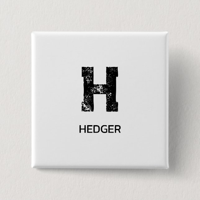 MINIMALISTISCHES SCHWARZES EIN-BUCHSTABEN-MONOGRAM BUTTON (Vorderseite)