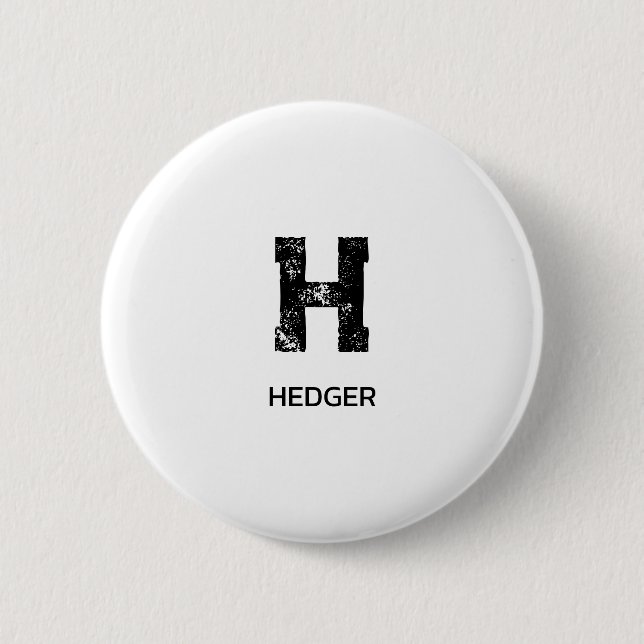 MINIMALISTISCHES SCHWARZES EIN-BUCHSTABEN-MONOGRAM BUTTON (Vorderseite)