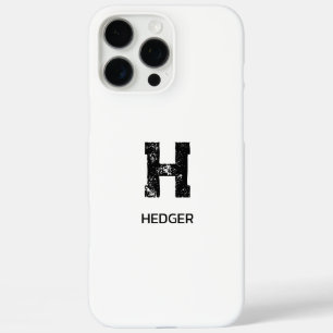 MINIMALISTISCHES SCHWARZES EIN-BUCHSTABEN-MONOGRAM iPhone 16 PRO MAX HÜLLE
