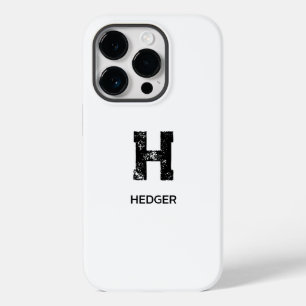 MINIMALISTISCHES SCHWARZES EIN-BUCHSTABEN-MONOGRAM Case-Mate iPhone 14 PRO HÜLLE