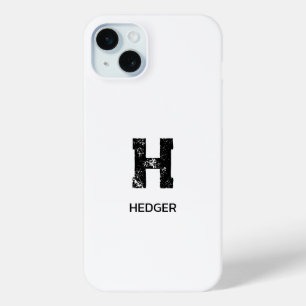 MINIMALISTISCHES SCHWARZES EIN-BUCHSTABEN-MONOGRAM Case-Mate iPhone HÜLLE