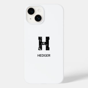MINIMALISTISCHES SCHWARZES EIN-BUCHSTABEN-MONOGRAM Case-Mate iPhone 14 HÜLLE