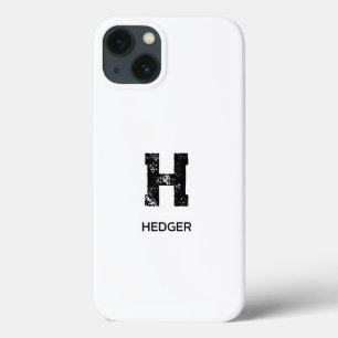 MINIMALISTISCHES SCHWARZES EIN-BUCHSTABEN-MONOGRAM Case-Mate iPhone HÜLLE