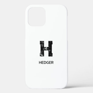MINIMALISTISCHES SCHWARZES EIN-BUCHSTABEN-MONOGRAM Case-Mate iPhone HÜLLE