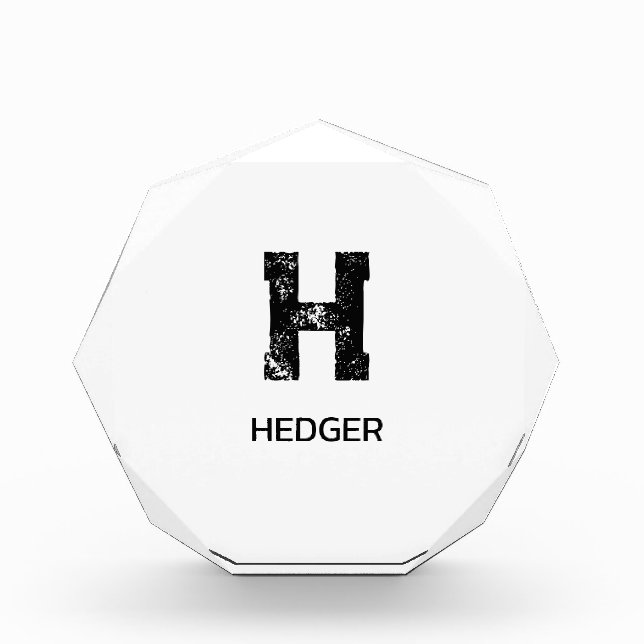 MINIMALISTISCHES SCHWARZES EIN-BUCHSTABEN-MONOGRAM FOTOBLOCK (Vorderseite)