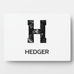 MINIMALISTISCHES SCHWARZES EIN-BUCHSTABEN-MONOGRAM FOTOPLATTE