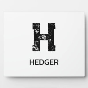 MINIMALISTISCHES SCHWARZES EIN-BUCHSTABEN-MONOGRAM FOTOPLATTE
