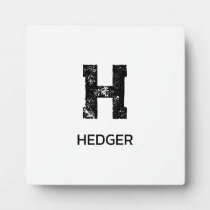 MINIMALISTISCHES SCHWARZES EIN-BUCHSTABEN-MONOGRAM FOTOPLATTE
