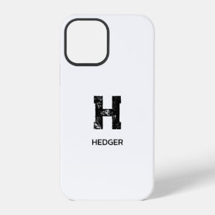 MINIMALISTISCHES SCHWARZES EIN-BUCHSTABEN-MONOGRAM iPhone 12 PRO HÜLLE