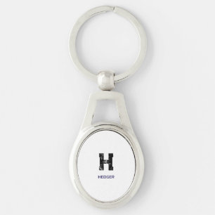 MINIMALISTISCHES SCHWARZES EIN-BUCHSTABEN-MONOGRAM SCHLÜSSELANHÄNGER