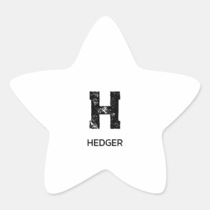 MINIMALISTISCHES SCHWARZES EIN-BUCHSTABEN-MONOGRAM Stern-Aufkleber