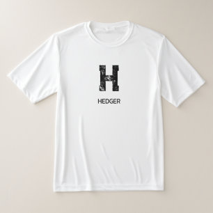 MINIMALISTISCHES SCHWARZES EIN-BUCHSTABEN-MONOGRAM T-Shirt