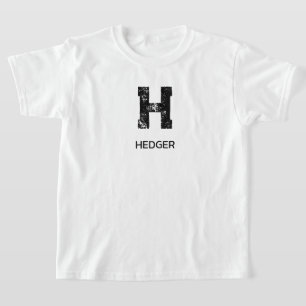 MINIMALISTISCHES SCHWARZES EIN-BUCHSTABEN-MONOGRAM T-Shirt