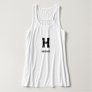 MINIMALISTISCHES SCHWARZES EIN-BUCHSTABEN-MONOGRAM TANK TOP