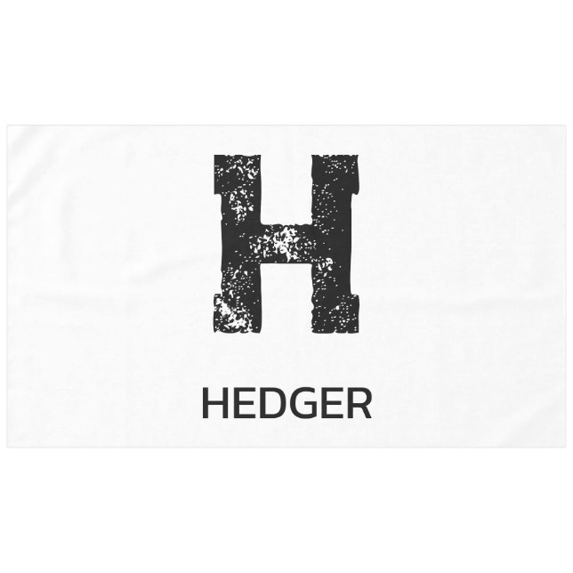 MINIMALISTISCHES SCHWARZES EIN-BUCHSTABEN-MONOGRAM TISCHDECKE (Vorderseite (Horizontal))