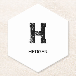 MINIMALISTISCHES SCHWARZES EIN-BUCHSTABEN-MONOGRAM UNTERSETZER