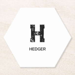 MINIMALISTISCHES SCHWARZES EIN-BUCHSTABEN-MONOGRAM UNTERSETZER