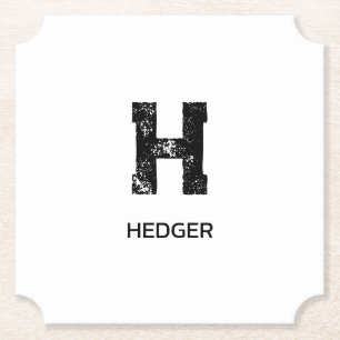 MINIMALISTISCHES SCHWARZES EIN-BUCHSTABEN-MONOGRAM UNTERSETZER
