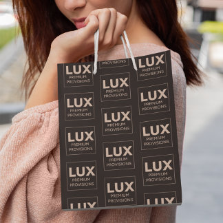 Minimalistisches, schwarzes Firmenlogo Mittlere Geschenktüte