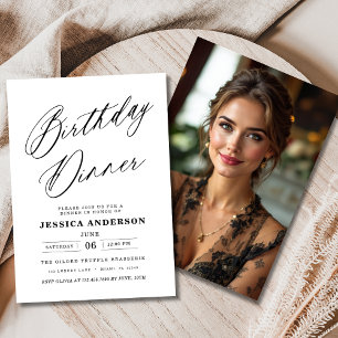 Minimalistisches Schwarzes Foto Geburtstagsfest Einladung