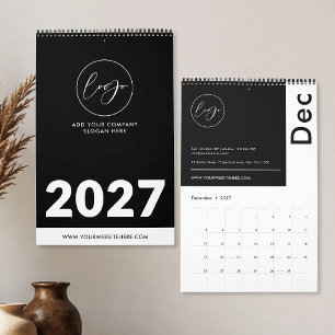 Minimalistisches schwarzes Geschäftslogo Werbe-202 Kalender