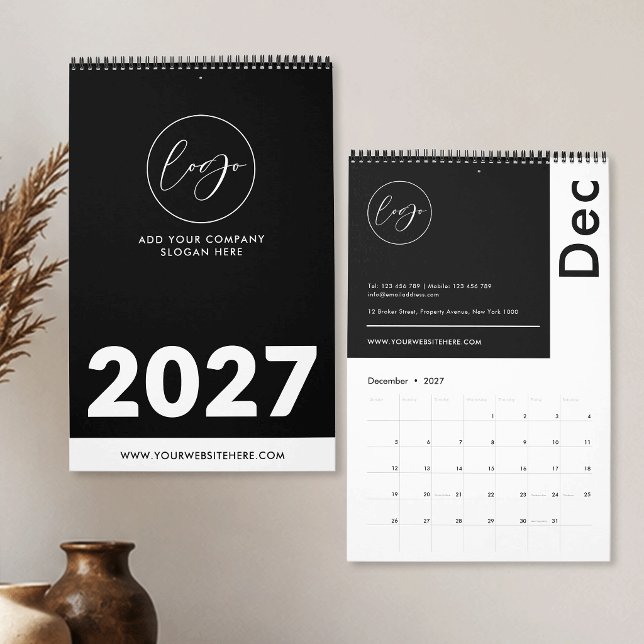 Minimalistisches schwarzes Geschäftslogo Werbe-202 Kalender (Von Creator hochgeladen)