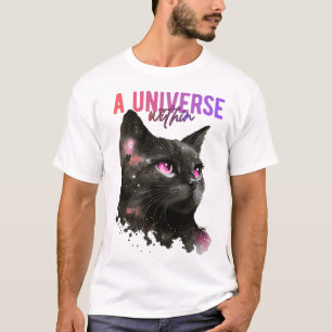Minimalistisches Schwarzes Katzen-Shirt – Dunkle G T-Shirt