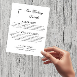 MINIMALISTISCHES Schwarzes Kreuz Hochzeitsdetails Begleitkarte