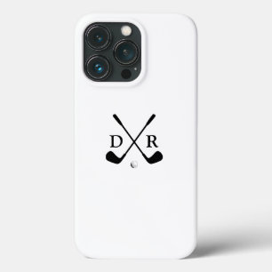 Minimalistisches Schwarzes Logo und Monogram Golf  Case-Mate iPhone Hülle