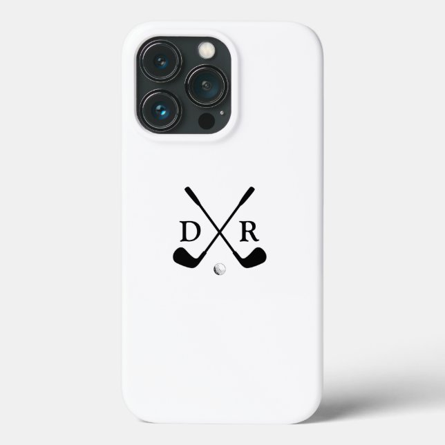 Minimalistisches Schwarzes Logo und Monogram Golf  Case-Mate iPhone Hülle (Rückseite)