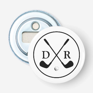 Minimalistisches Schwarzes Logo und Monogram Golf Flaschenöffner