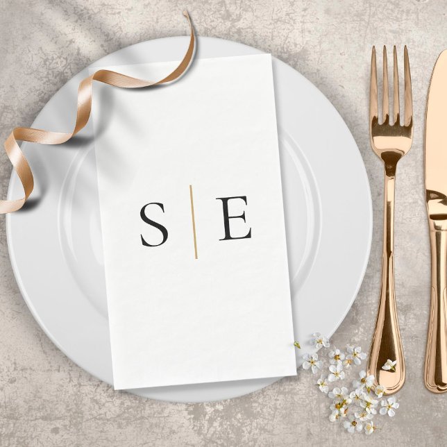 Minimalistisches Schwarzes Monogramm Serviette (Von Creator hochgeladen)