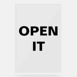 Minimalistisches schwarzes offenes Schild mit mode