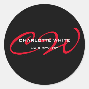 Minimalistisches  Schwarzes Rot Runder Aufkleber