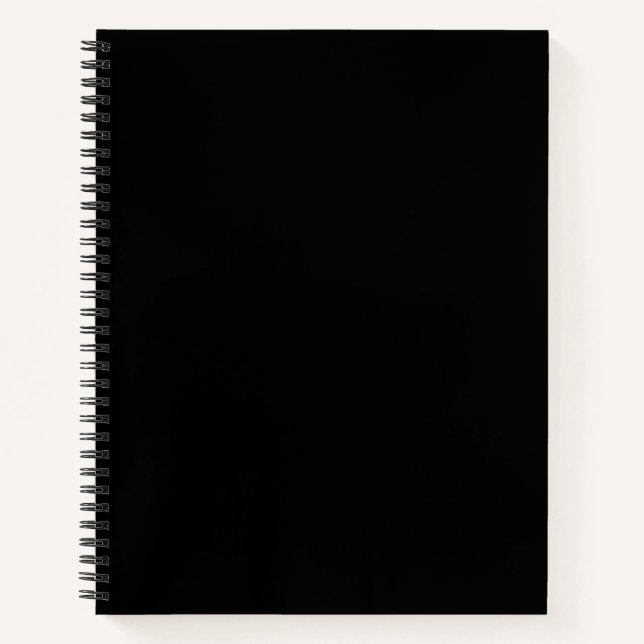Minimalistisches schwarzes schlichtes notizbuch (Vorderseite)